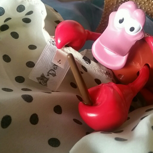 Cream and black Polka-dot satin dress - Picture 7 of 7